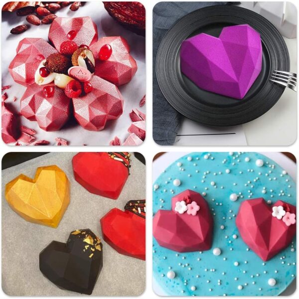 8 Cavity Heart Shape 3D Silicone Mold - Image 6
