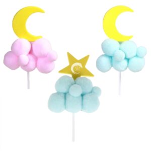 star-moon-cloud-cotton-balls-pompom-topper