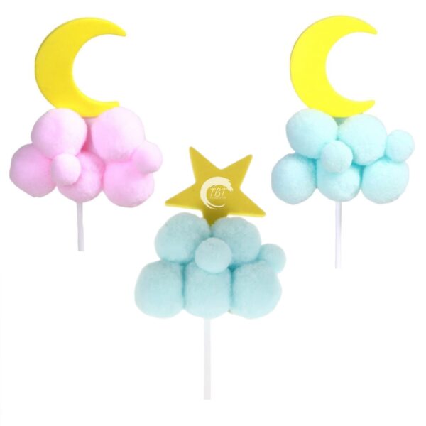 star-moon-cloud-cotton-balls-pompom-topper