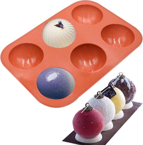 6 Cavity Half Ball Silicone Chocolate Mold - Image 6