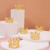 Plastic Golden Pearl Crown Cake Decoration - Image 2