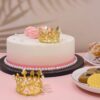 Plastic Golden Pearl Crown Cake Decoration - Image 3