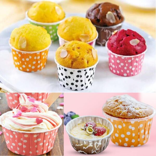 Curly Paper CupCake Liner Muffin Paper Case Baking Cups 100 Pcs - Image 8