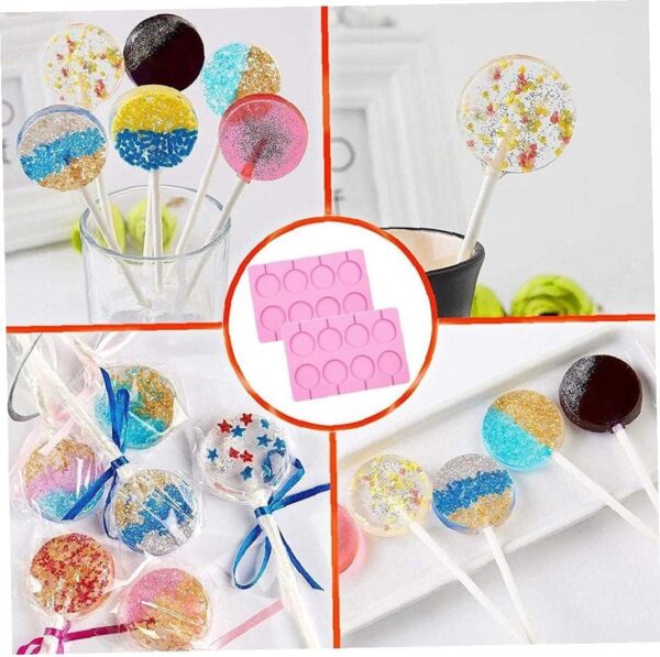 8 Cavity Silicone Lollipop Candy Mold - Image 2