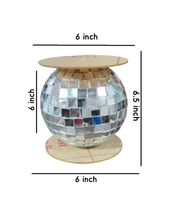 Disco Ball Cake Spacer For Cake and Cupcake Decoration B : 6 Inch X H: 6 Inch - Image 2