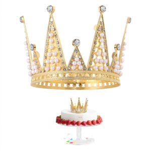golden-pearl-vintage-queen-crown-cake-decoration-4