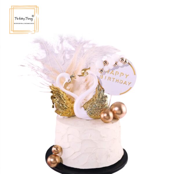2Pcs Gold Wings Swan Toys Cake Topper - Image 5