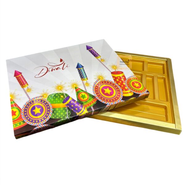 Happy Diwali Chocolate Crackers Packing Ethnic Sweet Delights Gift Box - Image 3