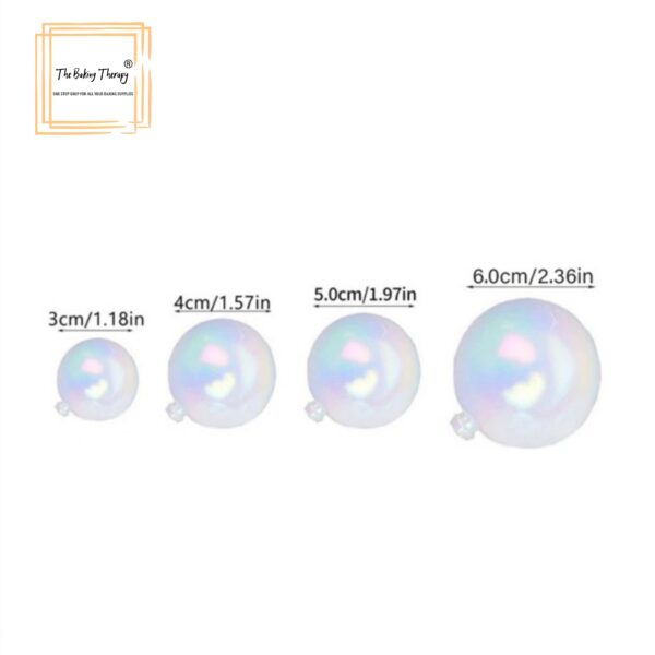 4 Mix Sizes White Transparent Crystal Balls Cake Decoration Topper (Pack Of 12 Pcs) - Image 2