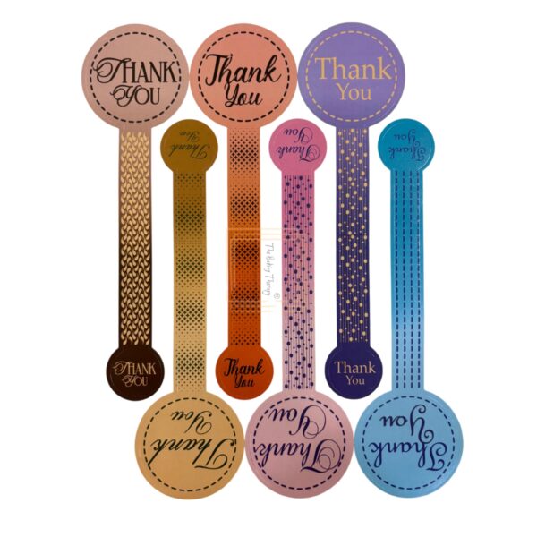Thank You Long Stickers For Jars Cookies Hamper Cake Box Stickers 12 Pcs Pack - Image 2