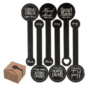 hand-made-long-stickers-for-jars-cookies-hamper-cake-box-black-stickers-12-pcs-pack