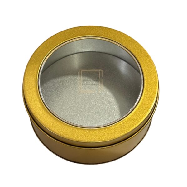 Round Golden Metal Dream Tin Window Gift Box - Image 2