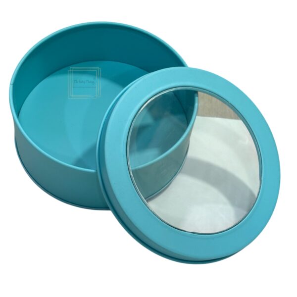 round-blue-metal-dream-tin-window-gift-box