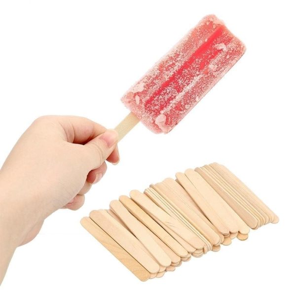 Wooden Ice Cream Sticks Popsicle Sticks 50Pcs - Image 3
