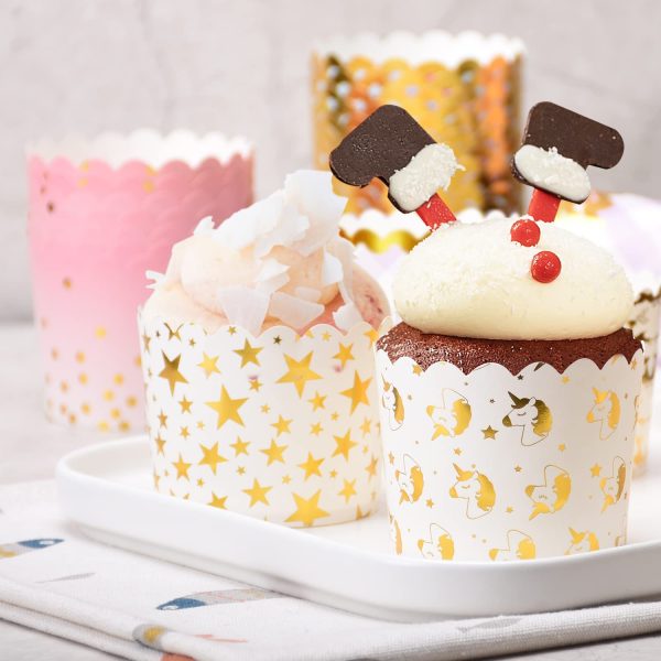 Golden Foil Print Bake And Serve Cupcake Muffin Liners Mold (Pack Of 50 Pcs) - Image 10