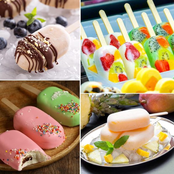 Wooden Ice Cream Sticks Popsicle Sticks 50Pcs - Image 4