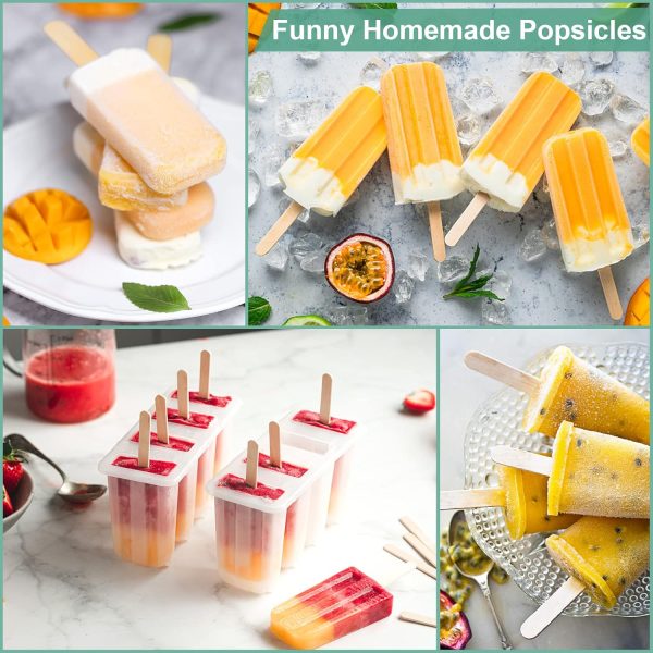 Wooden Ice Cream Sticks Popsicle Sticks 50Pcs - Image 5