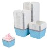 Blue Square Bake And Serve Paper Cupcake Muffin Liners Mold
