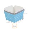 Blue Square Bake And Serve Paper Cupcake Muffin Liners Mold - Image 2