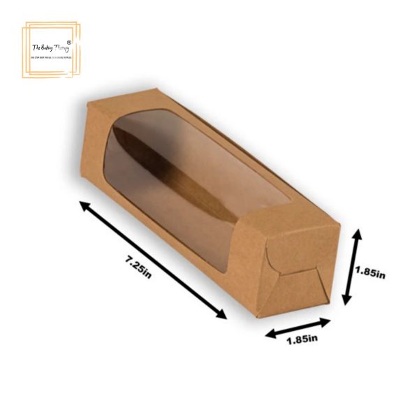 Kraft 6 Pc Macaroon Box With Full Window ( Pack Of 10 Pcs ) Brown - Image 2