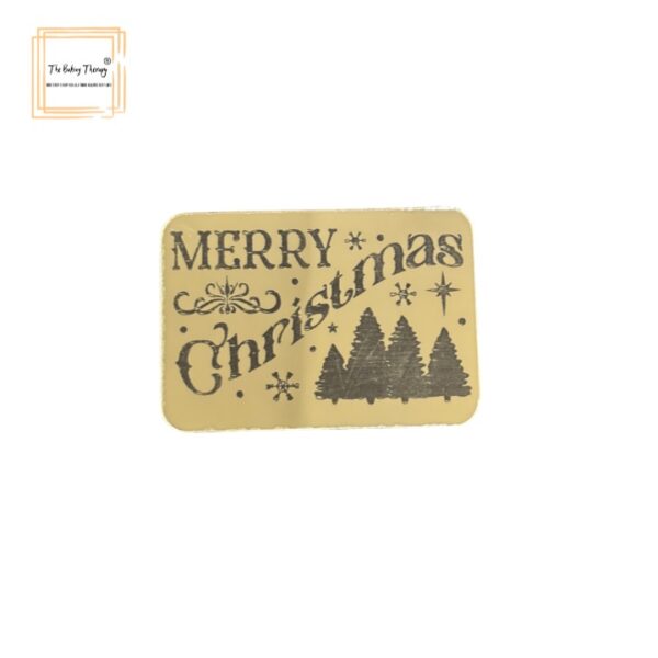 Merry Christmas Acrylic Coin For Cake Cupcakes Hamper Box #9 ( Pack Of 10 Pcs )