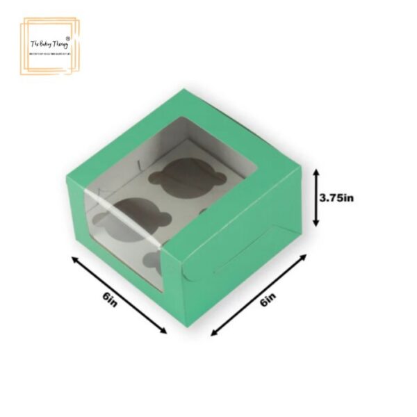 green-4-pcs-window-cupcake-box-with-cavity-pack-of-10-pcs