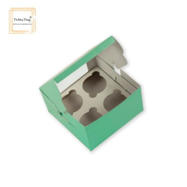 green-4-pcs-window-cupcake-box-with-cavity-pack-of-10-pcs