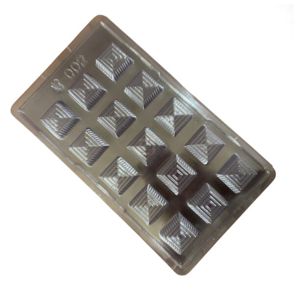 15 Cavity 1.1 Cm Thickness Square Chocolate PVC Mold - Image 3
