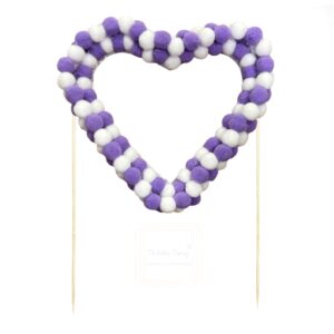 purple-and-white-heart-pom-pom-cake-topper