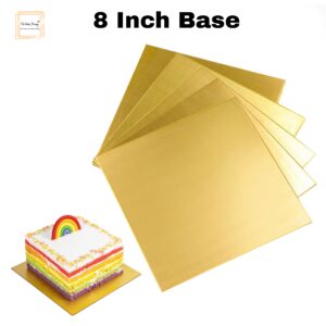 8-inch-mdf-square-cake-base-board-plate-pack-of-10-pcs-golden