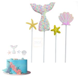mermaid-theme-cake-topper-for-cake-decoration-4-pack-of-4-pcs