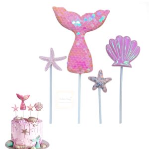 mermaid-theme-cake-topper-for-cake-decoration-3-pack-of-4-pcs