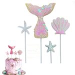 mermaid-theme-cake-topper-for-cake-decoration-1-pack-of-4-pcs