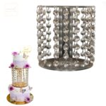 6-inch-acrylic-round-spacer-with-white-crystal-diamond-jhumar-cake-stand-spacer