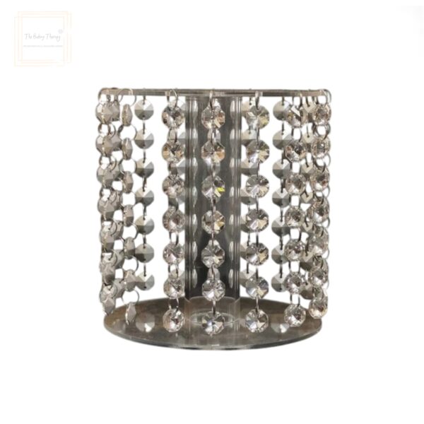 6-inch-acrylic-round-spacer-with-white-crystal-diamond-jhumar-cake-stand-spacer