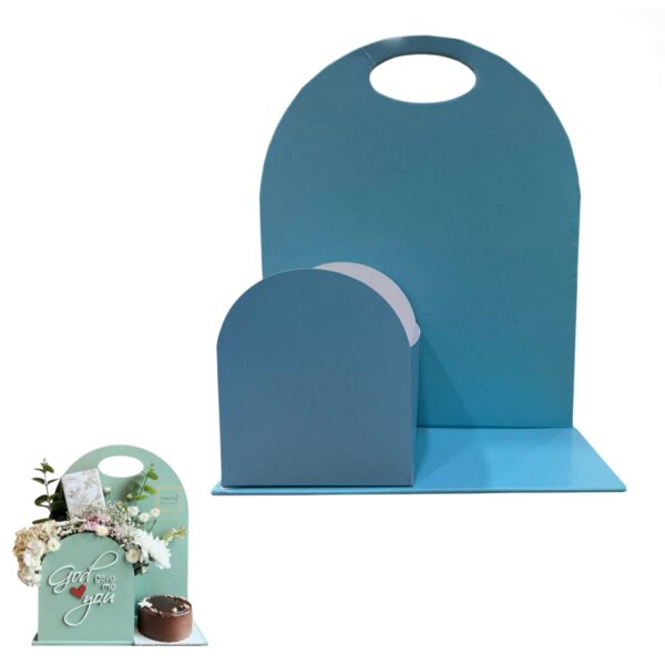 blue-foldable-cake-and-flower-hamper