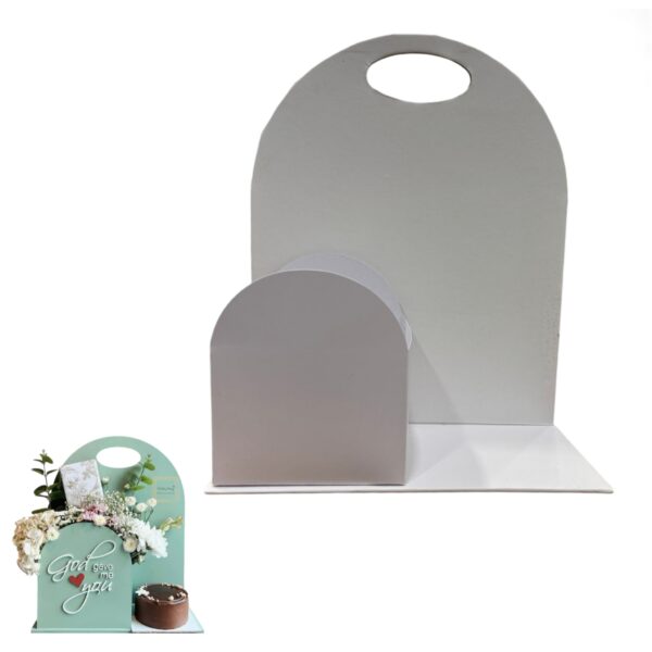 white-foldable-cake-and-flower-hamper
