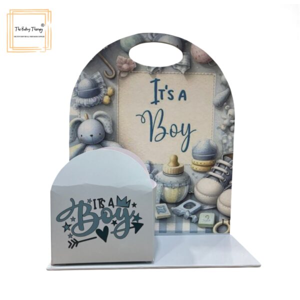 It's a Boy Foldable Cake And Flower Hamper