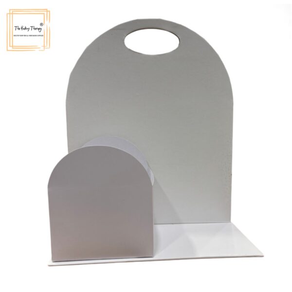 White Foldable Cake And Flower Hamper - Image 2