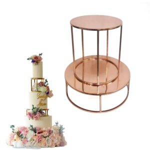rose-golden-round-cake-spacer-cage-design-2-different-size-10-x-37-x-8