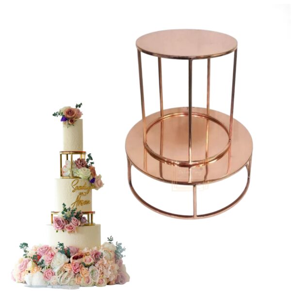 rose-golden-round-cake-spacer-cage-design-2-different-size-10-x-37-x-8