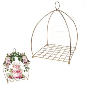 golden-metal-hanging-knot-metal-cake-stand