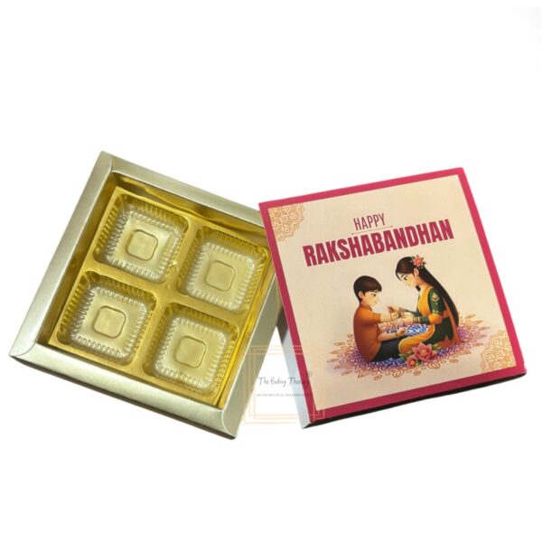 4 Cavity Raksha Bandhan Sliding Chocolate Box Without Cavity - Design - 01 ( 5 Pcs Pack) - Image 3