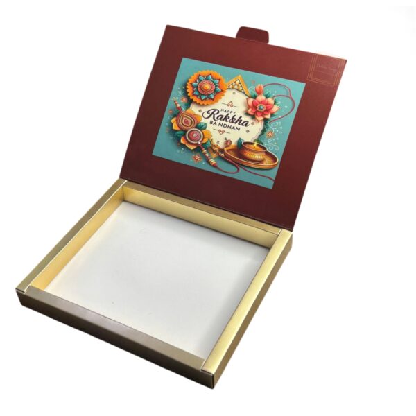 Raksha Bandhan Foldable Greeting Bar And Chocolate Packing Box ( Design - 1 ) - Image 3