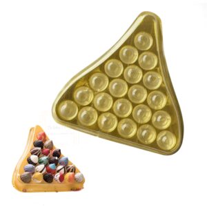 21-cavity-plastic-pvc-modak-shape-hamper-box-golden-tray-with-clear-transparent-lid-triangle-shape-box