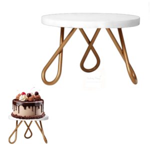 white-top-golden-knot-round-metal-cake-stand-10-inch
